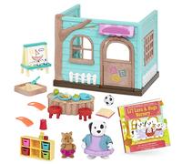 Li'l Woodzeez - Guardería Li’l Luvs & Hugs - Deluxe - Lil Woodzeez - Preescolar de juguete - Juego de figuras de animales - Libro de cuentos - 3 años +