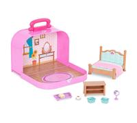 Lil Woodzeez - Juega de dormitorio de la maleta de viaje - Portable - Muebles y accesorios de casa de muecas incluidos - Feat Play Toy para nios de