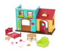 Li'l Woodzeez - Juego de casa adosada Li'l Nextdoor Neighbors con 12 piezas, accesorios para muebles de casa de muecas y comida para juegos de s