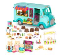 Lil Woodzeez - Juego de dulces y golosinas Honeysuckle - Cami n de comida de 107 piezas y comida de juguete - Familia de gatos con libro de cuent