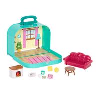 Lil Woodzeez - Juego de sala de estar - Juguete de viaje - Maleta de viaje compacta - Muebles y accesorios de casa de mu ecas incluidos - Juego d