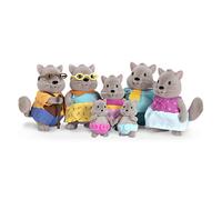 Li'l Woodzeez - Las ardillas de Bustleberry - Li'l Woodzeez - Familia de ardillas Bustleberry - Set de 7 figuras coleccionables de animales rebañados - Juguete para niños a partir de 3 años