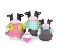 Li'l Woodzeez - W6195 - Familia de Vacas MoosicalMoo - Incluye 5 Piezas: 4 Figuritas de Animales y un Libro - A Partir de 3 años