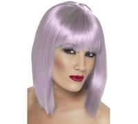 Lila Peluca Bob Glam Mujer Corto Accesorio para Disfraz