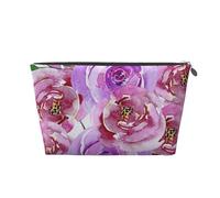 Lila Violeta Y Púrpura Acuarela Peonías Rosas, Bolsa de artículos de tocador Bolsa de Maquillaje Bolsa de cosméticos Bolsa de artículos de tocador de Viaje portátil