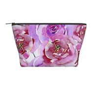 Lila Violeta Y Púrpura Acuarela Peonías Rosas, Bolsa de artículos de tocador Bolsa de Maquillaje Bolsa de cosméticos Bolsa de artículos de tocador de Viaje portátil