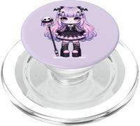 Lilac Chibi Pastel Goth Girl Kawaii Creepy Cute Anime PopSockets PopGrip para MagSafe