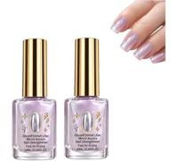 Lilac Glossy Mirror Nail Strengthener,Lilac Glossy Nail Strengthener(2pcs) | Polish with Iridescent Mirror Shine, Quick Dry, Light Purple Nail Care Polish for Smooth Glossy Manicure Finish