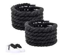 Lilbitty 1 par de cordones de cuerda de 8 mm para Air Force 1 en el campus 00s, diseño para cordones gruesos, elegantes y duraderos, color negro