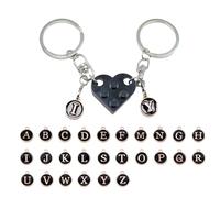 Lilbitty 1 par de llaveros personalizados con diseño de corazón de ladrillo para pareja, novio, novia, regalo de San Valentín