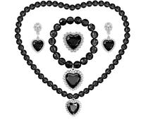 Lilbitty Disfraz para niñas, joyas para niños pequeños, pulsera de princesa, juego de joyas para niños, disfraz de Wednesday Addams, disfraz para niñas, té, fiesta de disfraces, color negro, large