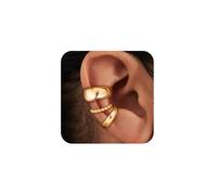 Lilbitty Juego de orejeras de 3 piezas en oro - joyas ajustables para las orejas sin perforar, hipoalergénicas y sin níquel, elegantes joyas para las orejas de las mujeres