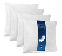 LILENO HOME Almohada de plumas 40 x 40 cm [juego de 4] - Almohada de plumas de 40 x 40 cm como cojines, almohada para dormir y almohada de cama perfecta para alérgicos y niños - Almohada de muelles