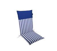LILENO HOME Cojín para silla de jardín como juego de 1 - respaldo alto] en rayas azul oscuro - Uni Azul Oscuro - Cómoda tumbona como cojín para muebles de jardín - Cojín para sillas de jardín Malt