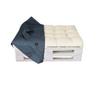 LILENO HOME Funda acolchada para paleta europea - Funda exterior para muebles de palets - Funda de repuesto para asiento de 120 x 80 x 16-20 cm - Jeans