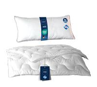 LILENO HOME Juego de funda nórdica de 135 x 200 cm, con almohada de 40 x 80 cm, juego de edredón y almohada con equipo antibacteriano y resistente a la cocción hasta 95 °C