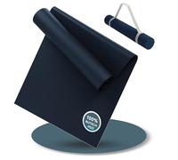 LILENO SPORTS Esterilla de yoga azul medianoche (180 x 60 cm) - Esterilla para deporte y yoga extra antideslizante de 4 mm de grosor - Esterilla de gimnasia y fitness para entrenamiento y yoga -