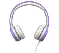 LilGadgets Connect+ para niños con Cable y micrófono, límite de Volumen para una Escucha Segura, Diadema Ajustable, Almohadillas Acolchadas para Mayor Comodidad, niños para la Escuela, Color Morado