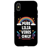 Lilia Vibes Only Cute Retro Girls Lilia Name Carcasa para iPhone X/XS