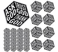 Liliaafar Pines de solapa cristianos inspiradores de dados, regalo religioso, con texto en inglés "Ask Trust Thank God", para la primera comunión, iglesia, honor sociedad, broche de insignia, 1.2x1.18