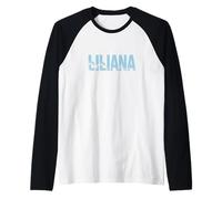 Liliana Sea Waves - Nombre Personalizado Ocean Beach Art Camiseta Manga Raglan