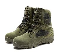 LiliChan Botas Militares de Combate táctico para Hombres con Cremallera (Verde, Numeric_40)
