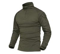 LiliChan Camisa Táctica de Manga Larga para Hombre Camisa Militar Camisa de Combate al Aire Libre Camisa de Combate Táctica con Cremallera