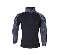 LiliChan Camisa Táctica de Manga Larga para Hombre Camisa Militar Camisa de Combate al Aire Libre Camisa de Combate Táctica con Cremallera (, EU S (Ajuste el Pecho: 34 "-37"))