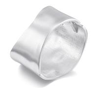 LILIE&WHITE Brazalete Plata Mujer Pulsera Ancha De Estilo Moderno Con Acabado Satinado, Metal Hipoalergénico Sin Níquel, No Se Decolora, Regalo Elegante Para Ella
