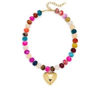 LILIE&WHITE Collar de cuentas gruesas de resina para mujer, minimalista, moderno, accesorio de joyería, Mediano, Latón, No es una piedra preciosa