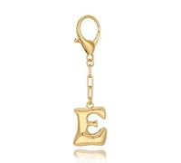 LILIE&WHITE Llavero Dorado con Letra E para Mujer, Colgante con Inicial Metálica para Bolsos y Llaves, Antialérgico y Brillante, Estilo Moderno para Regalo Original