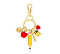 LILIE&WHITE Llaveros Originales Lápiz Manzana Paleta Llavero Mujer Con Mosquetón Dorado Sin Níquel Accesorio Bolso Escolar Kawaii Regalo Profesora Cumpleaños