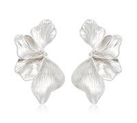 LILIE&WHITE Pendientes De Clip Mujer Dorados Sin Agujero, Pendientes Clip Hipoalergénicos, No Se Decoloran, Diseño Esculpido Moderno, Regalo Para Ella