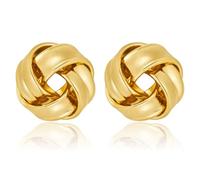 LILIE&WHITE Pendientes de tuerca dorados con nudo de amor para mujer, hipoalergénicos, diseño de nudo trenzado trenzado, joyería gruesa