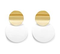 LILIE&WHITE Pendientes Dorados y Blancos para Mujer Diseño Elegante y Moderno, Hipoalergénicos, No Se Desgasta, Regalo para Ella