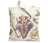 Lilies - Bolsa de lona rústica de lavanda, estilo clásico, de 13 x 15 pulgadas, Lavanda, 13x15 Inch