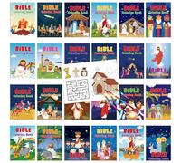 Liliful 24 libros para colorear de la Biblia a granel, mini libros cristianos para colorear, recuerdos de fiesta religiosa, suministros de actividades de historia cristiana, regalos a granel para la