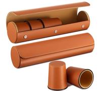 Liliful El juego de 2 tazas de dados de cuero incluye 10 tazas de dados de cuero, 50 dados y 2 fundas de almacenamiento y transporte de cuero con cierre magnético para backgammon de dados de fiesta