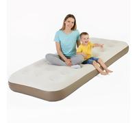 LiliGloris Colchón de aire individual ultra cómodo con parte superior flocada, PVC resistente, portátil e inflado rápido para el hogar, camping e invitados (sin incluir herramientas de inflado)