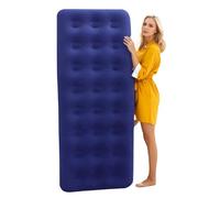 LiliGloris Colchón de aire individual ultra cómodo con parte superior flocada, PVC resistente, portátil e inflado rápido para el hogar, camping e invitados (sin incluir herramientas de inflado)