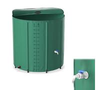 LILIIN Depósito de agua de lluvia plegable de 750 L, depósito de agua de lluvia, depósito de agua con válvula de drenaje, almacenamiento de agua de PVC, incluye rejilla de entrada de agua, 198