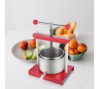 LILIIN Prensa manual de frutas de acero inoxidable 430 de 3 litros, prensa para uvas, frutas, carne, hierbas, queso, incluye recipiente colector con tubo de salida (3 L)