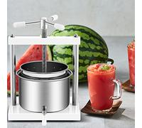 LILIIN Prensa manual de frutas de acero inoxidable 430 de 5 litros, prensa para uvas, frutas, carne, hierbas, queso, incluye recipiente colector con tubo de salida (5 L)