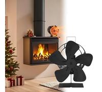 LILIIN Ventilador de estufa de 5 aspas sin electricidad, ventilador de estufa para chimenea, ventilador de estufa, ventilador silencioso para leña/quemador/chimenea, giratorio 60 grados, tipo C