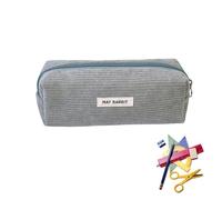 LILIKAI Estuche Aesthetic de Pana Negro, Estuche para Lápices Clean Girl, para Niñas y Adolescentes, Pequeño, para la Escuela, Gris