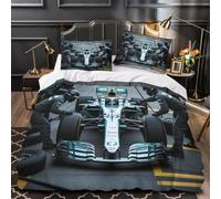 LILIlaobiao Formulaa Racing Juego De Sábanas Double（200x200cm） Diseño De Pit Stop, Fundas Nórdicas Impresas En 3D, Microfibra Suave Bedding Set, Fundas De Almohada, Sueño Profundo
