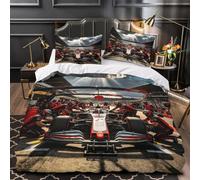 LILIlaobiao Formulaa Racing Juego De Sábanas Double（200x200cm） Diseño De Pit Stop, Fundas Nórdicas Impresas En 3D, Microfibra Suave Bedding Set, Fundas De Almohada, Sueño Profundo