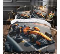 LILIlaobiao Formulaa Racing Juego De Sábanas Single（140x200cm） Diseño De Pit Stop, Fundas Nórdicas Impresas En 3D, Microfibra Suave Bedding Set, Fundas De Almohada, Sueño Profundo