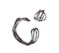 Lilinzhi Anillos vintage en espiral de múltiples capas, joyería apilable, ajuste ajustable, materiales de aleación resistentes para pasarelas, escenarios, gargantillas vintage