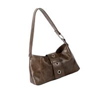 Lilinzhi Bolso de moda para las axilas, correa cómoda, compacta, esencial, casual, con cremalleras de primera calidad, para mujer, Color barro